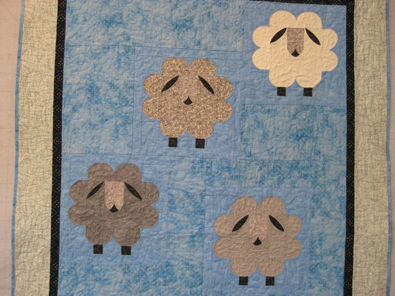 Sheep Quilt. Baby Sheep Quilt. Baby Quilt. Sheep Baby Blanket Etsy