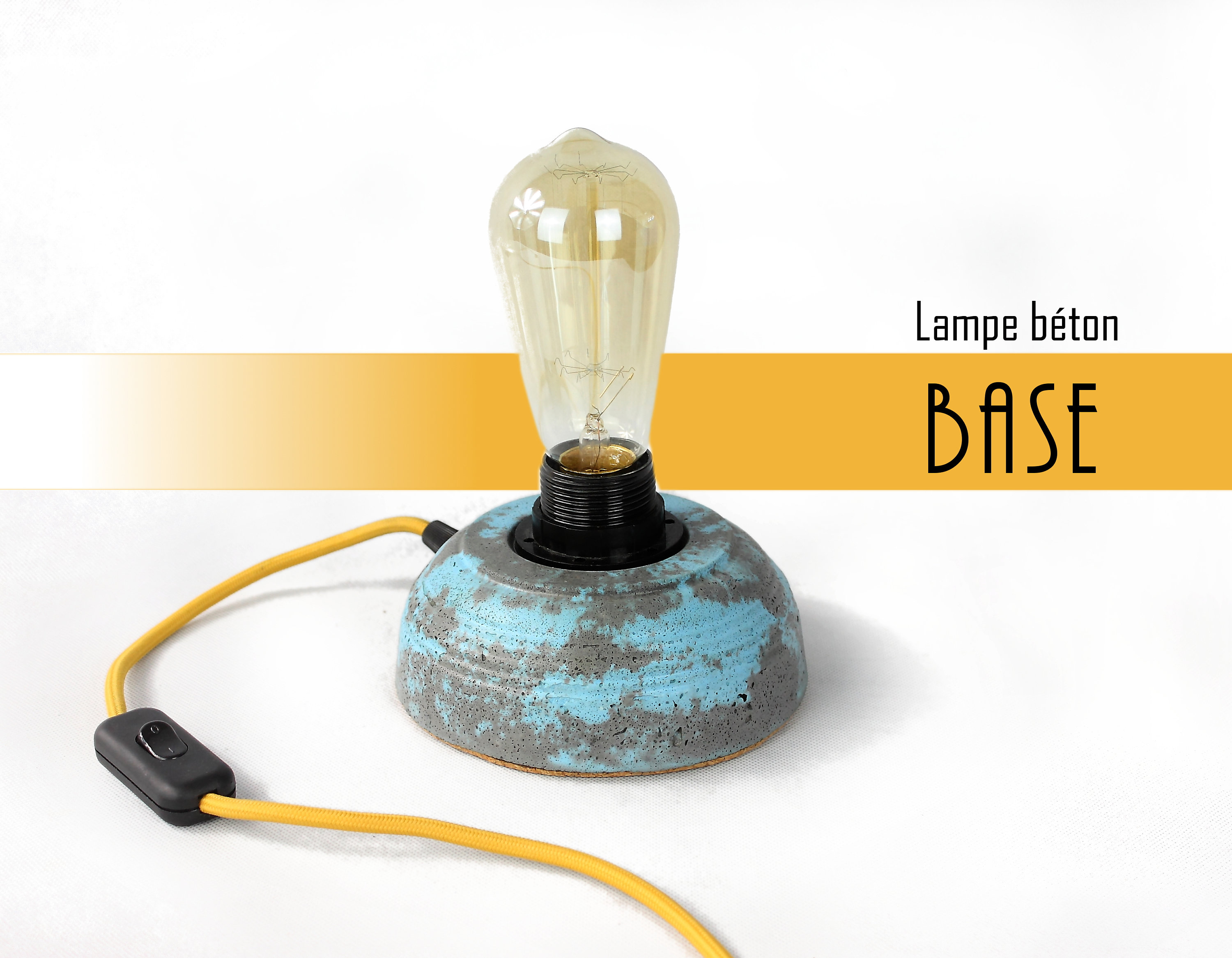 Lampe//Lampe Béton//Lampe de Table//style Industriel//Ampoule Edison