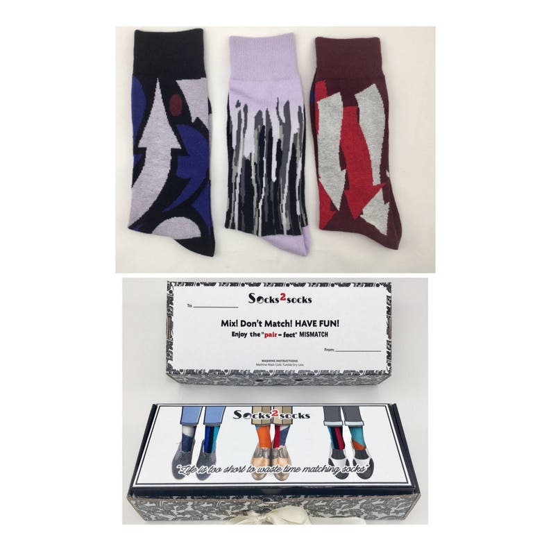 3 PAIRSGift Box of happy funny novelty Men/' s large cotton crew wedding Easter gift socks size 9-13