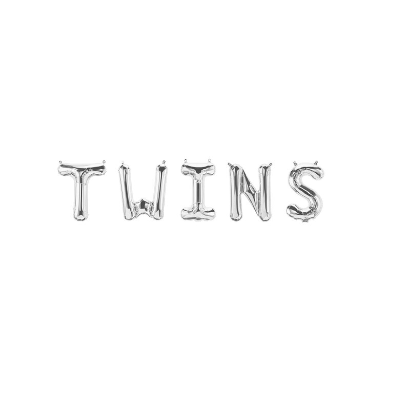 Twins Letter Balloons,Twins Balloons,Twins Baby Shower,Oh Babies Baby Shower,Twins Baby Shower Decor,Twins Silver Balloons,Oh Babies Decor
