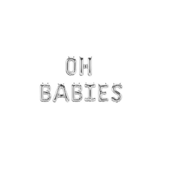 Twins Letter Balloons,Twins Balloons,Twins Baby Shower,Oh Babies Baby Shower,Twins Baby Shower Decor,Twins Silver Balloons,Oh Babies Decor