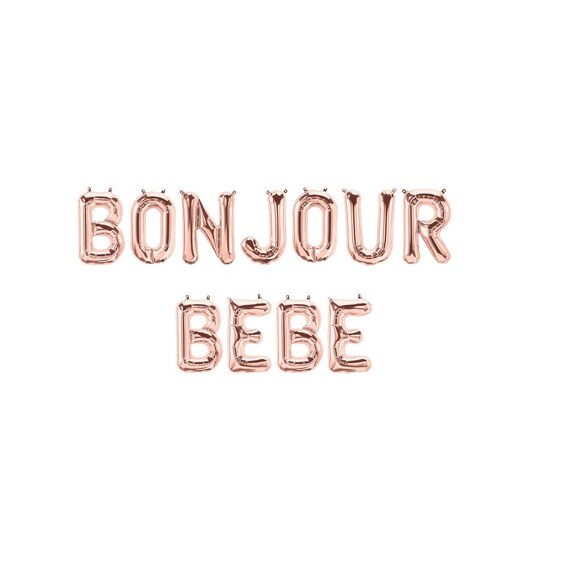 Bonjour Bebe Rose Gold Balloonsbonjour Bebe Letter Etsy Bonjour Bebe Rose Gold Balloonsbonjour Bebe Letter Etsy