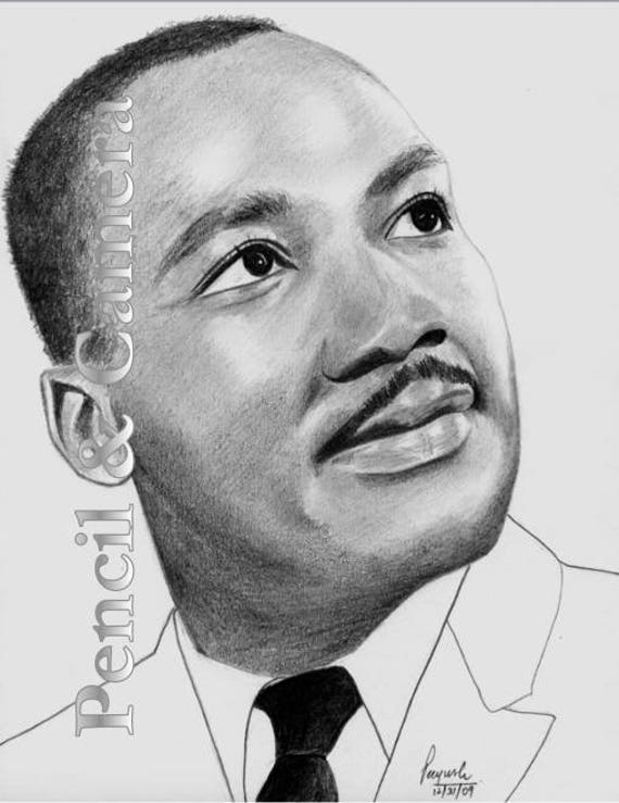 Dibujo Martin Luther King Jr - Martin Luther King Portrait American