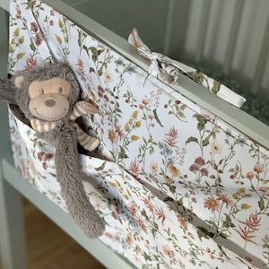 The flowers - bed pocket,boxzak, Nursery organizer, Crib pocket organizer, Wall storage for nursery, Toys/Accessorise/Diapers storage