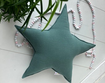 Sage star - pillow, star pillow, star cushion, star nursery, decor baby room, baby shower, baby gift, baby room unique