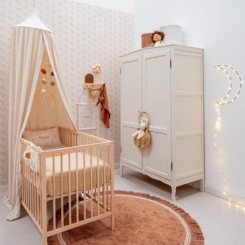 Baldaquin en lin naturel : déco bohème pour chambre d'enfant