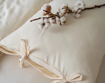 Cream muslin bedding set