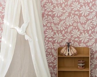 Daisy Bloom – Blush Pink Floral Wallpaper | Non-Woven Scandinavian Wall Decor
