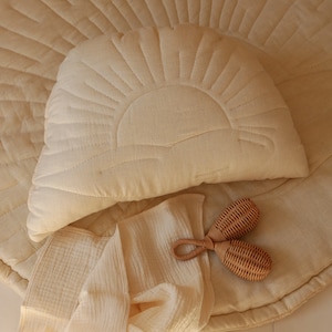 Cream sun linen pillow