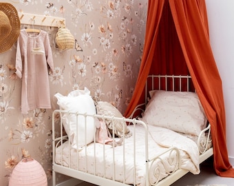 Rust canopy - muslin bed canopy, bedhemel, klamboe, red rust canopy