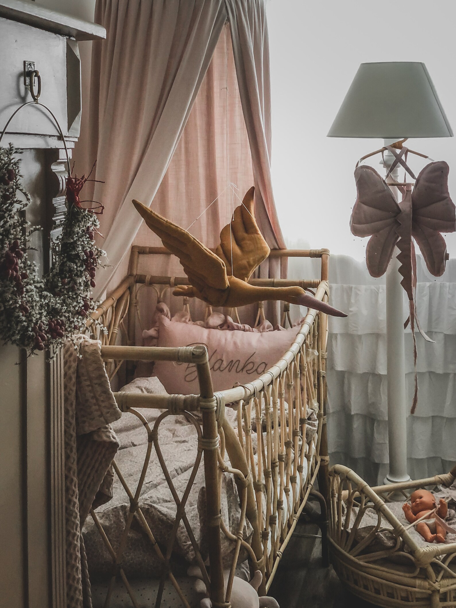 Crystal rose linen canopy light pink bed canopy bedhemel Etsy