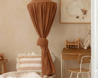 Cappuccino muslin canopy - bed canopy, muslin bedhemel, canopy for kids room