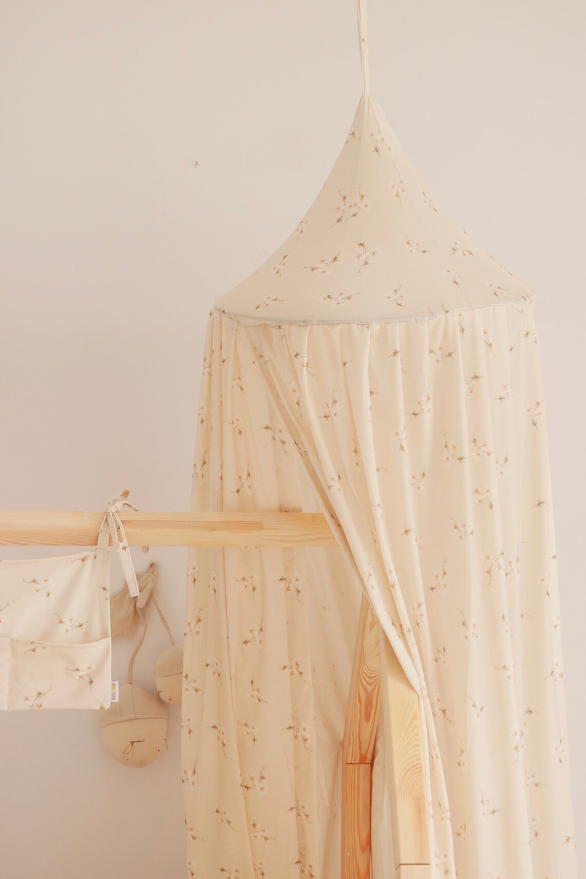 Ecru small flowers bed canopy bedhemel boho canopy Etsy