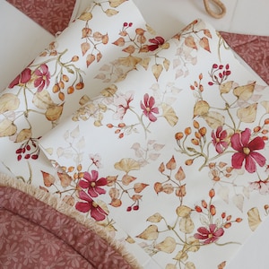 Indische Sommer Tapete - Weiße Blumen Tapete Wandbild, Boho Tapete Rolle, Aquarell Wildblumen, Vlies, Eco