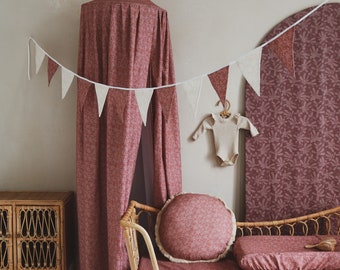 Burgundy barberries - bed canopy,bedhemel, boho canopy, retro canopy