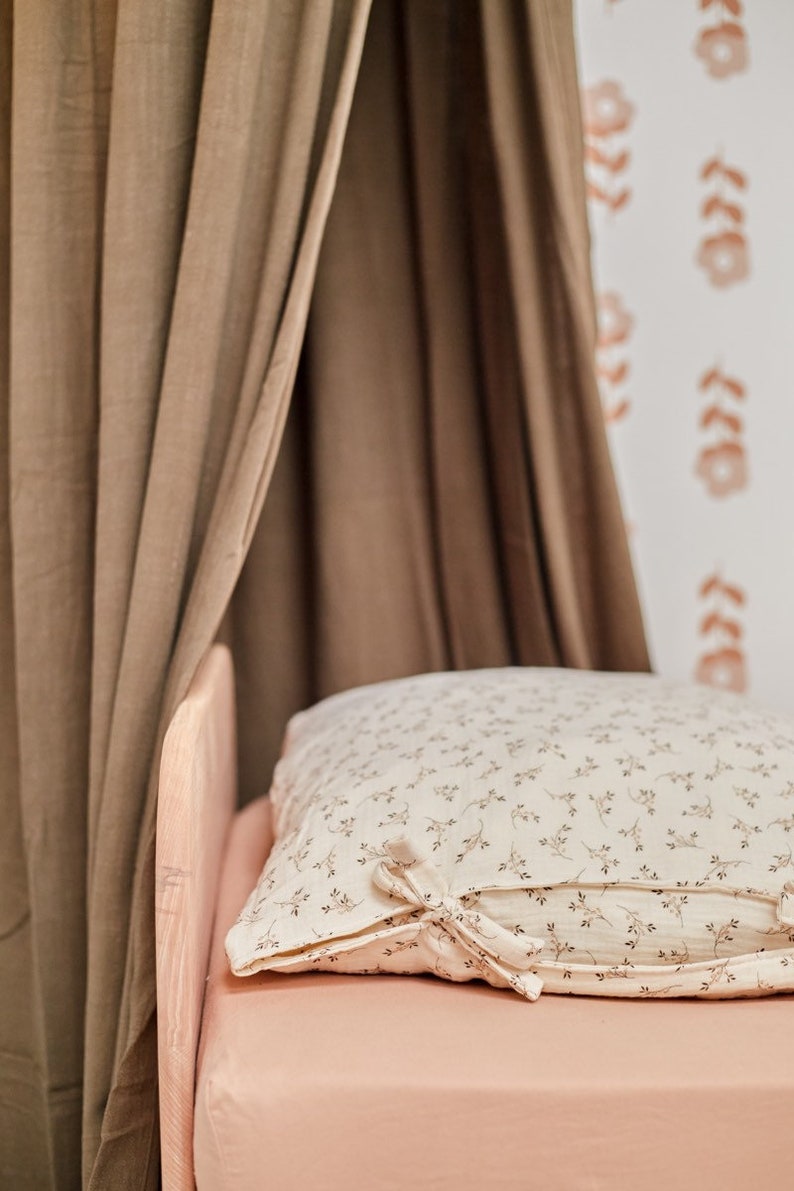 Green Linen Canopy Bed Canopy Bedhemel Klamboe Etsy