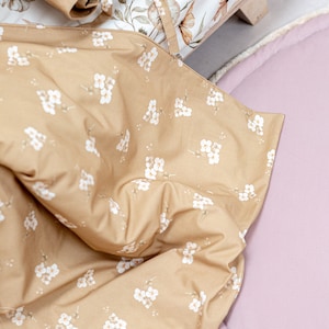 Caramel Floral Cotton Bedding Set: Soft Romantic Style
