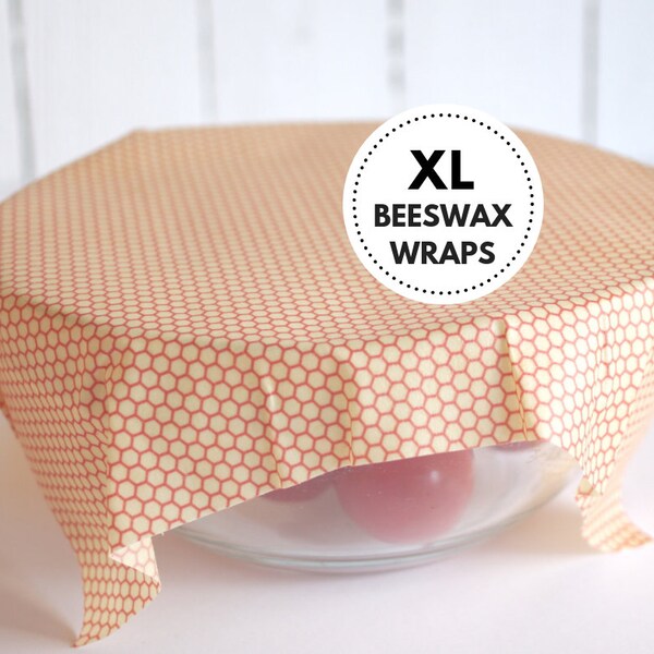 Reusable beeswax food wraps, XL size deep orange wrap