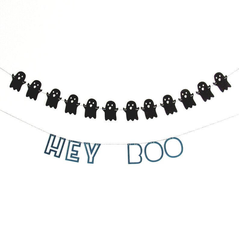 Halloween Banner / Hey Boo Banner / Ghost Garland / Halloween | Etsy