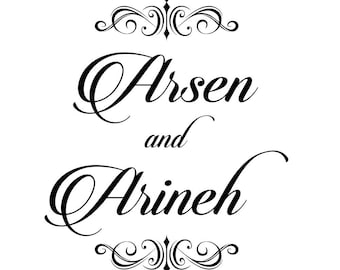 Bride & Groom Names ~ Personalized Wedding Dance Floor Decal Sticker / Wedding Decor / Personalized Wedding / Wedding Sign / Event Decal