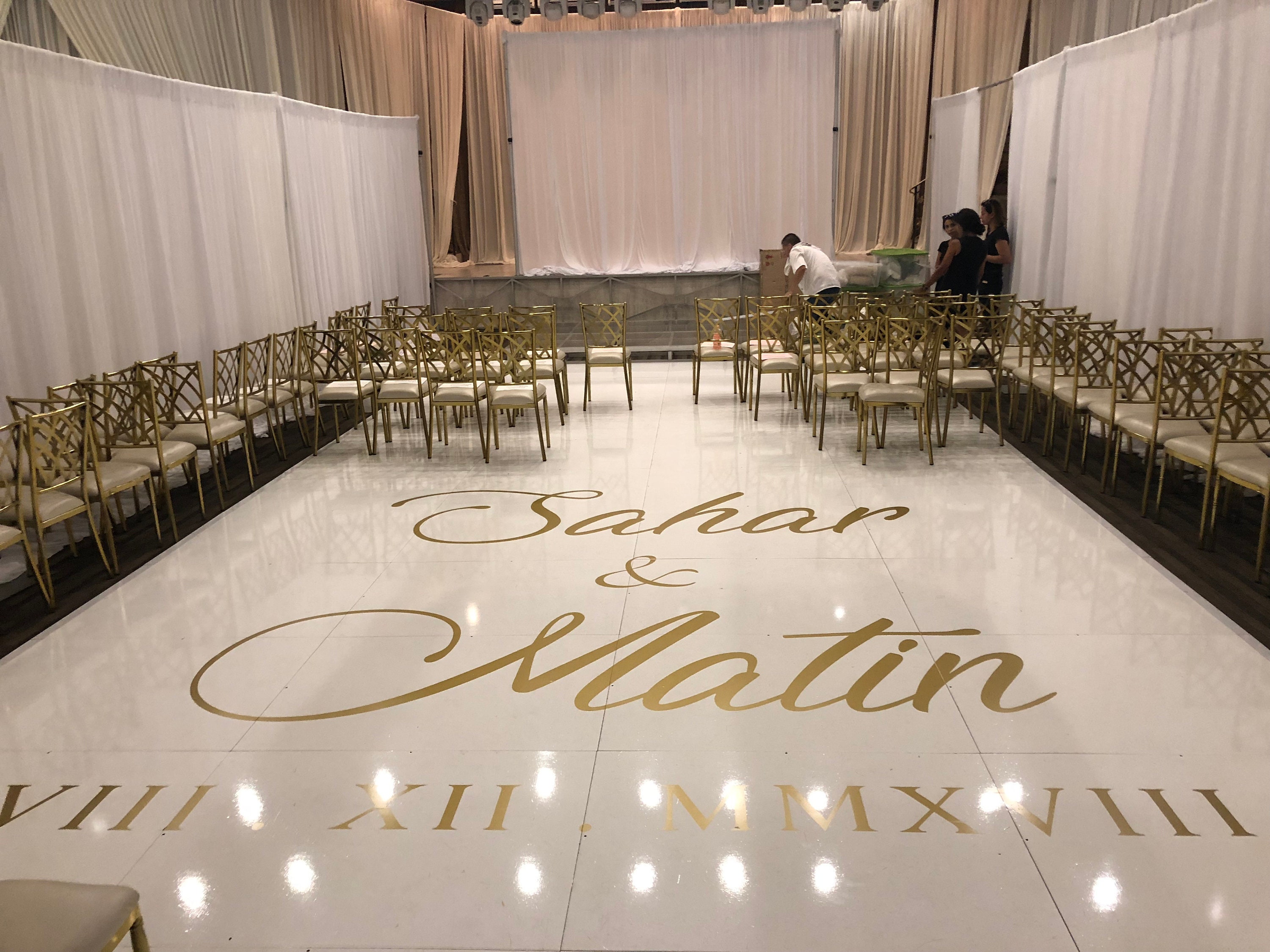 Bride Groom Names Date Personalized Wedding Dance Floor Etsy