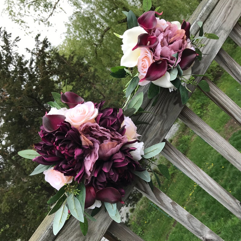 Custom Order Bridal Bouquet Plum/blush/ Mauve Bouquet Etsy