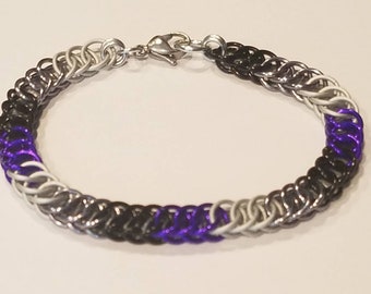 Asexual Pride 4 in 1 Half Persian Chainmaille Bracelet