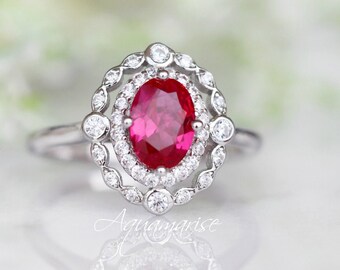vintage ruby wedding ring sets
