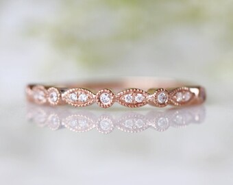 Rings For Women Rose Gold Plated Full Eternity Band Exclusive Rope Rose Gold Wedding Bands Women Promise Ring For Her Wedding Band Women