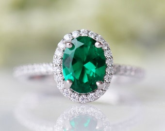 Victoria Emerald Ring 14K Gold Vermeil Art Deco Engagement - Etsy