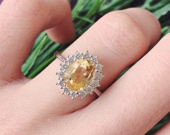 Natural Gemstone Ring Pure Silver Ring Handmade Ring Citrine Ring Gemstone Jewellery Mother Gift Idea Designer Ring Unique Ring