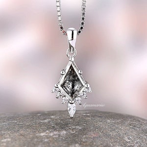 Collier galaxie diamants sel et poivre bruts pour femme - argent sterling 925 cerf-volant diamant Herkimer bijoux uniques cadeau d'anniversaire pour elle