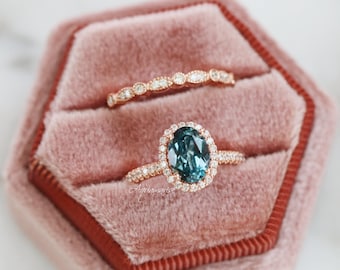 Natural London Blue Topaz Ring- 14K Rose Gold Vermeil Ring- Topaz Engagement Ring Promise Ring- November Birthstone Anniversary Gift For Her