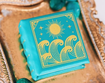 Summer Court Book Ring Box for Proposal or Wedding- Book Lover Keepsake Jewelry Box- Unique Teal Engagement Ring Holder Unique Proposal Idea
