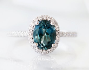 Natural London Blue Topaz Ring- Sterling Silver Ring- Engagement Ring- Promise Ring- November Birthstone- Anniversary Birthday Gift For Her