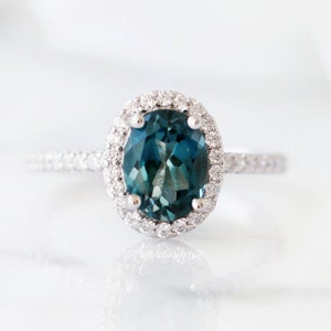 Natural London Blue Topaz Ring- Sterling Silver Ring- Engagement Ring- Promise Ring- November Birthstone- Anniversary Birthday Gift For Her