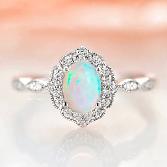 Parle White Gold Natural Light Opal Ring RNLOFF300329WI | Cravens & Lewis  Jewelers | Georgetown, KY