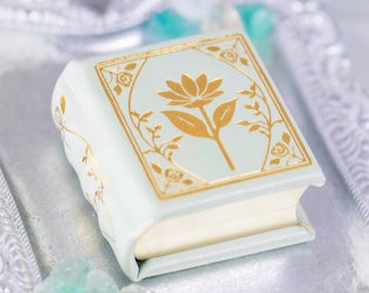 Spring Court Book Ring Box – Bloomlight Green, ACOTAR Inspired Proposal Box, Fantasy Engagement Ring Box, Gift for Book Lovers