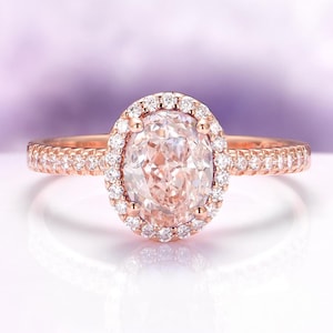 Oval Morganite Ring in 14K Rose Gold Vermeil- Unique Engagement or Promise Ring- Peachy Pink Gemstone Anniversary Birthday Gift for Her