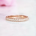 2MM Rose Gold Wedding Band - 14K Rose Gold Vermeil Stackable Ring- Matching Ring- Simple Band- Half Eternity Band- Anniversary Gift For Her