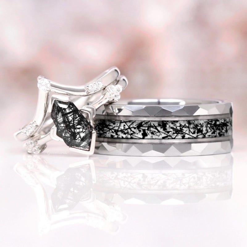 Romantic couple ring set