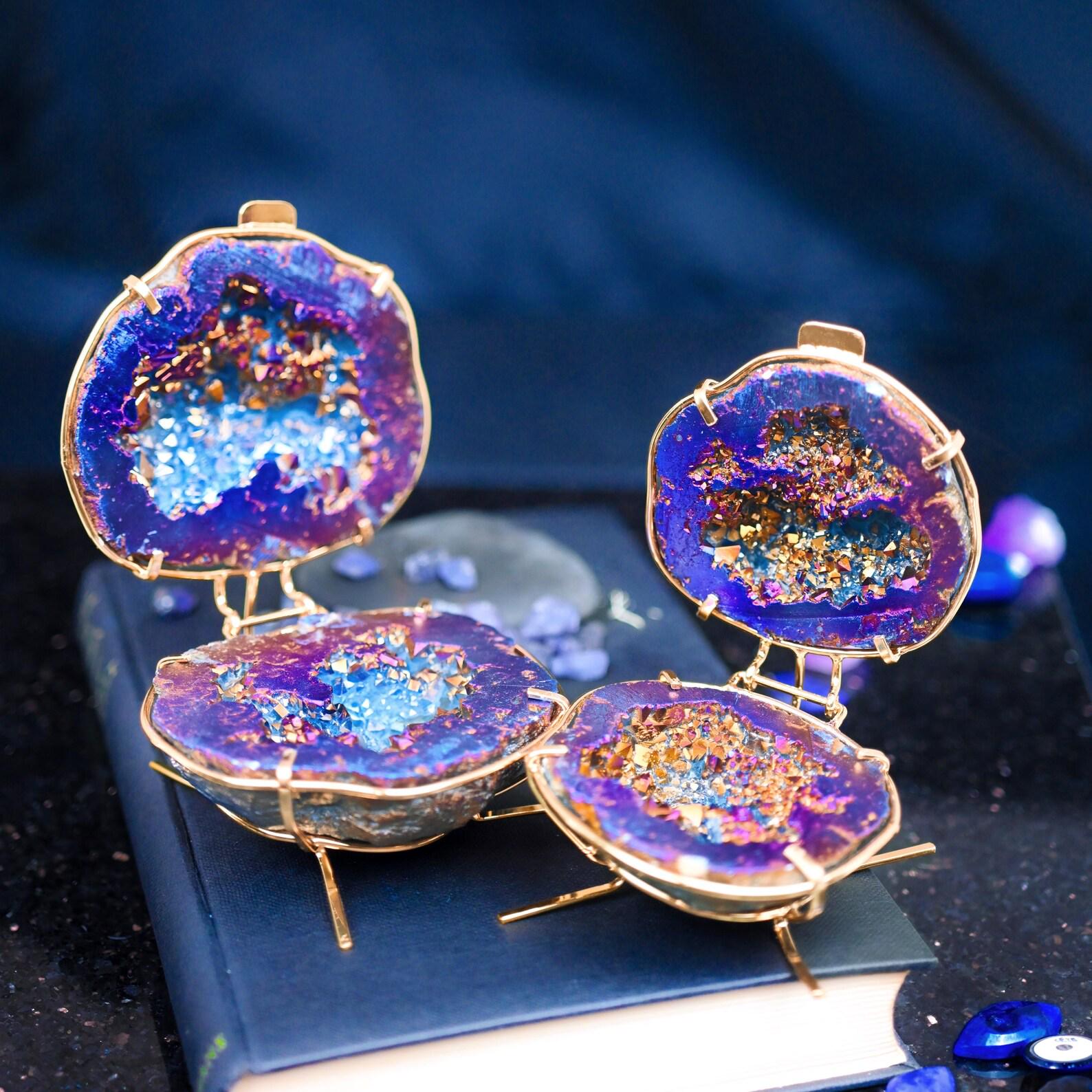 Natural Geode Ring Box for Proposal or Wedding- Raw Crystal Night Court ...