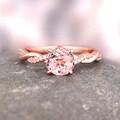 Blush Pink Morganite Ring in 14K Rose Gold Vermeil Twisted Vine Pink Engagement Ring For Women- Dainty Promise Ring Anniversary Gift For Her