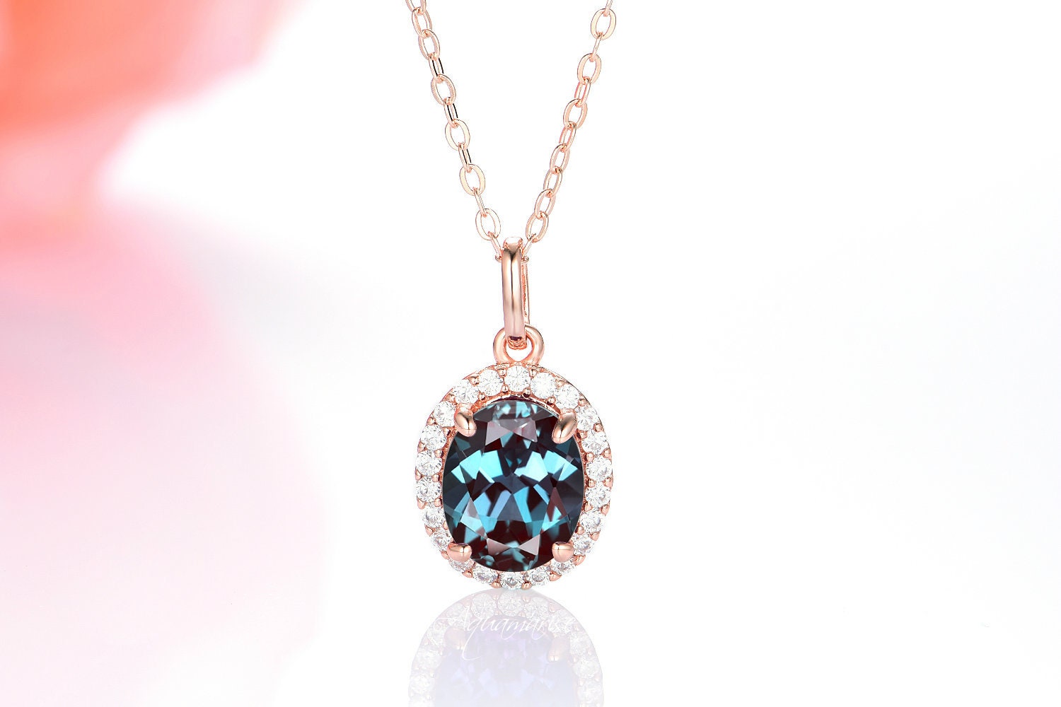 14K Solid Rose Gold Alexandrite 
