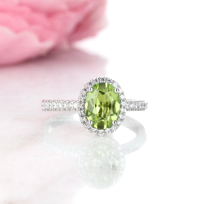 Natural Peridot Ring Sterling Silver Ring Engagement Promise - Etsy