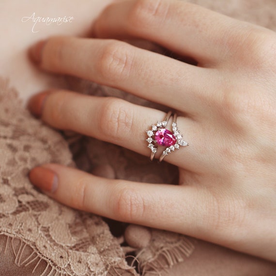 Etsy pink store sapphire ring