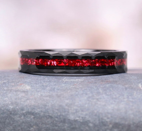 Garnet mens wedding band deals