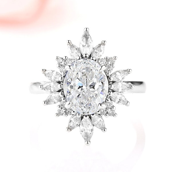 Aurora White Sapphire Ring- Sterling Silver Ring- Genuine Sapphire Engagement ring - Promise Ring- September Birthstone Gift For Her