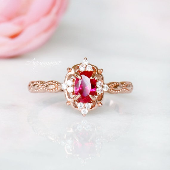 July Birthstone Ring Sweetheart Ring Sterling Silver Ruby Ring Valentine Gift Ruby Promise Ring Vintage Style Scroll Ring