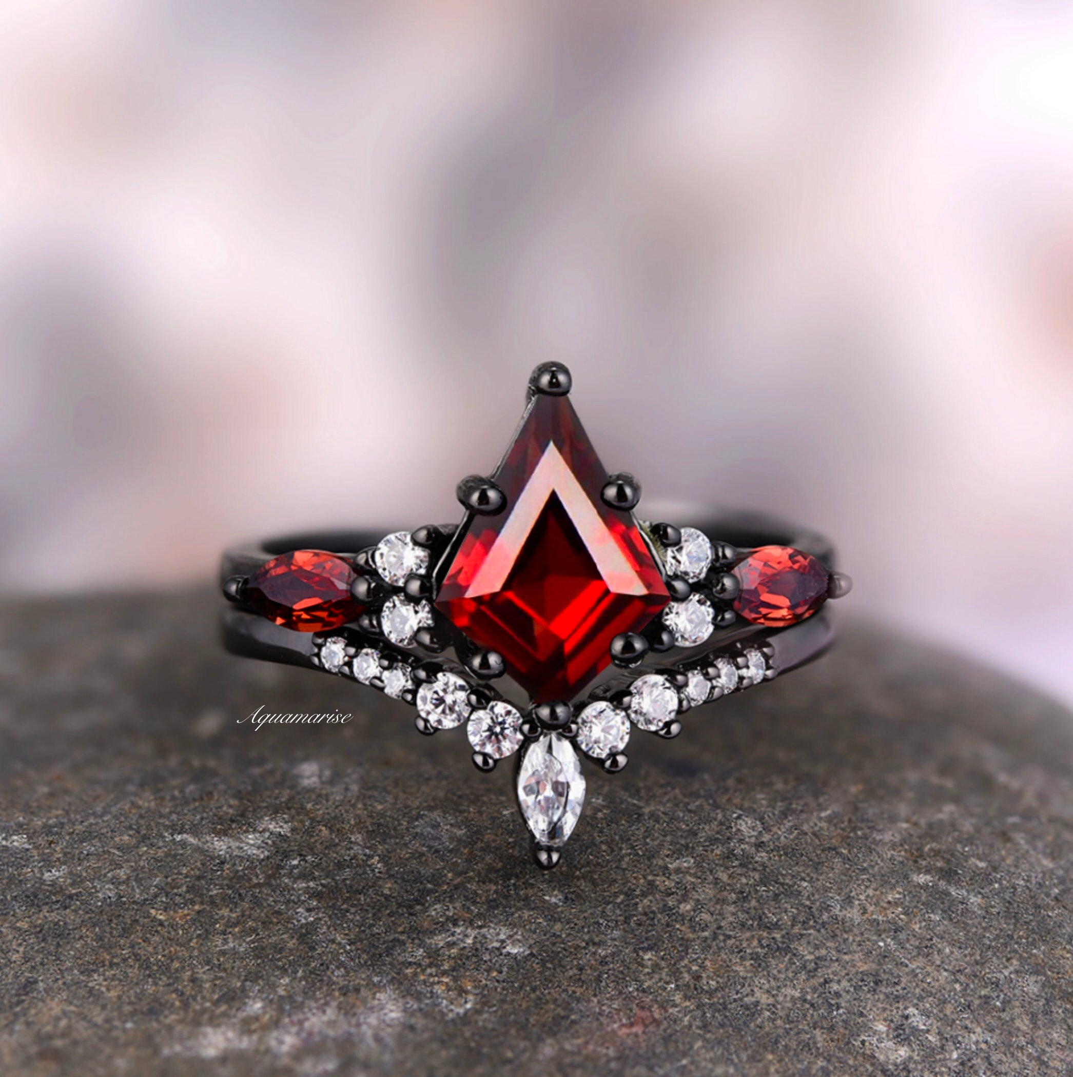 Dropship Fashion Ring Jewelry Red Stone Flower Design Rings For Women  Bridal Wedding Accessories to Sell Online at a Lower Price